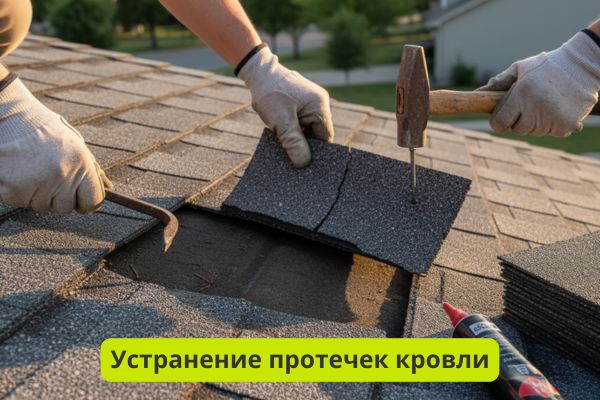 устранение протечек кровли фото